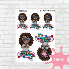 Load image into Gallery viewer, Brick Builder Mollie, Cindy, and Lily Character Stickers
