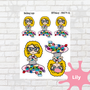 Brick Builder Mollie, Cindy, and Lily Character Stickers