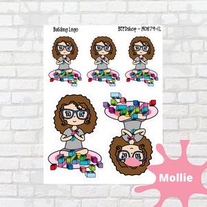 Brick Builder Mollie, Cindy, and Lily Character Stickers