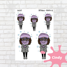 Load image into Gallery viewer, Cold AF Mollie, Cindy, and Lily Character Stickers
