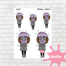 Load image into Gallery viewer, Cold AF Mollie, Cindy, and Lily Character Stickers
