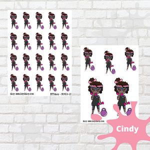 Workout Mollie, Cindy, and Lily Character Stickers