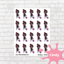 Load image into Gallery viewer, Workout Mollie, Cindy, and Lily Character Stickers
