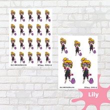 Load image into Gallery viewer, Workout Mollie, Cindy, and Lily Character Stickers
