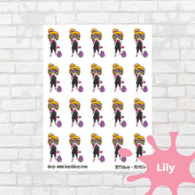 Load image into Gallery viewer, Workout Mollie, Cindy, and Lily Character Stickers
