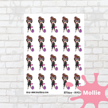 Load image into Gallery viewer, Workout Mollie, Cindy, and Lily Character Stickers
