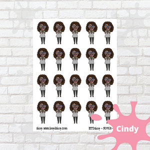 Stop and Smell the Flowers Mollie, Cindy, and Lily Character Stickers
