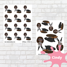 Load image into Gallery viewer, Hide The Evidence Mollie, Cindy, and Lily Character Stickers
