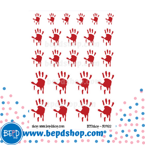 Bloody Hand Print True Crime Icon Stickers