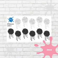 Load image into Gallery viewer, Monochrome Drippy AF Roses Deco Stickers
