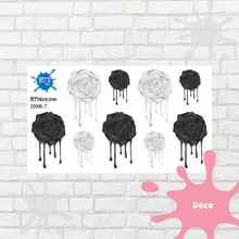 Load image into Gallery viewer, Monochrome Drippy AF Roses Deco Stickers
