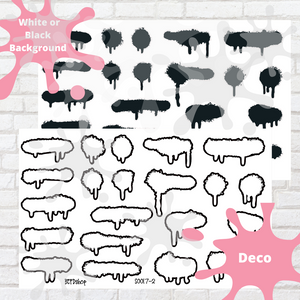 Spray Paint Assorted Drips Journaling Deco Stickers