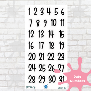 Black and White Background Number Date Covers for All Planners