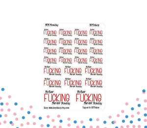 Mother F**king Murder Monday True Crime Stickers