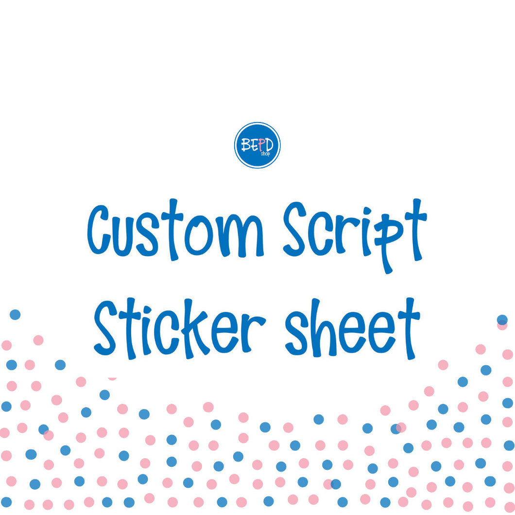 Custom script stickers - choose your word - script stickers - Stickers - Planner Stickers - M0485